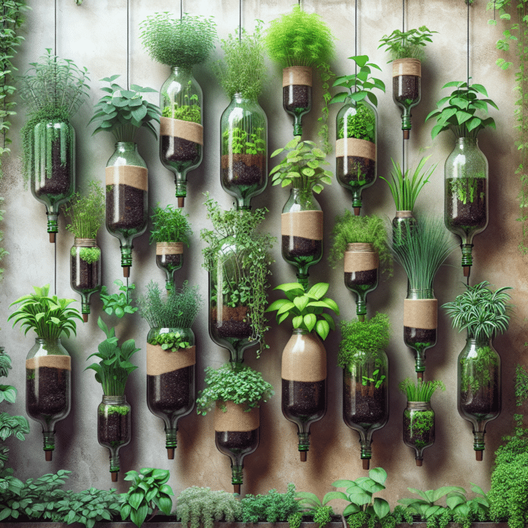Eco-Friendly Vertical Garden Using Recycled Bottles