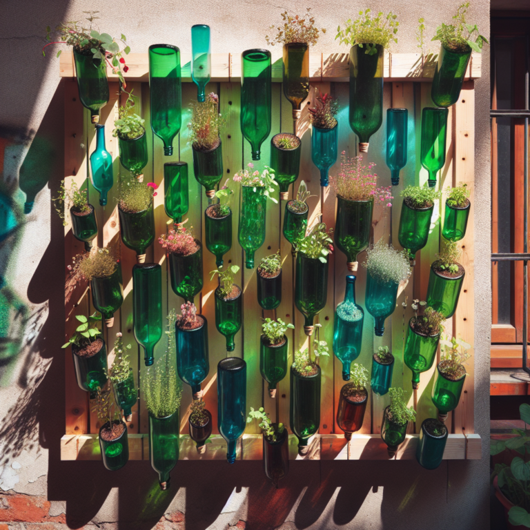 Turn Recycled Bottles into a Vertical Garden Space